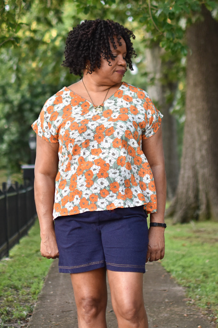 Esma - Boxy top woven t shirt pattern by Blank Slate Patterns