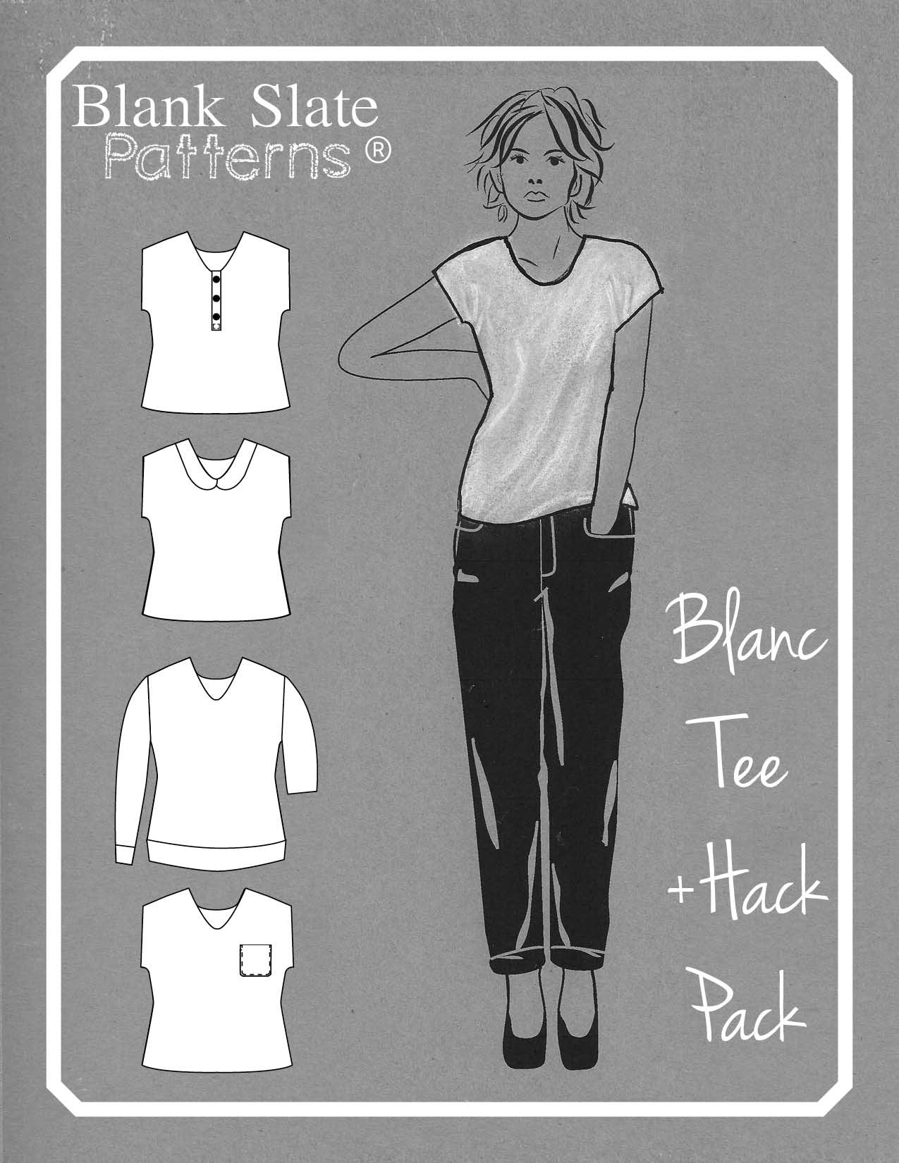 Cover - Blanc T Shirt Hack Pack- Women's T shirt sewing pattern by Blank Slate Patterns