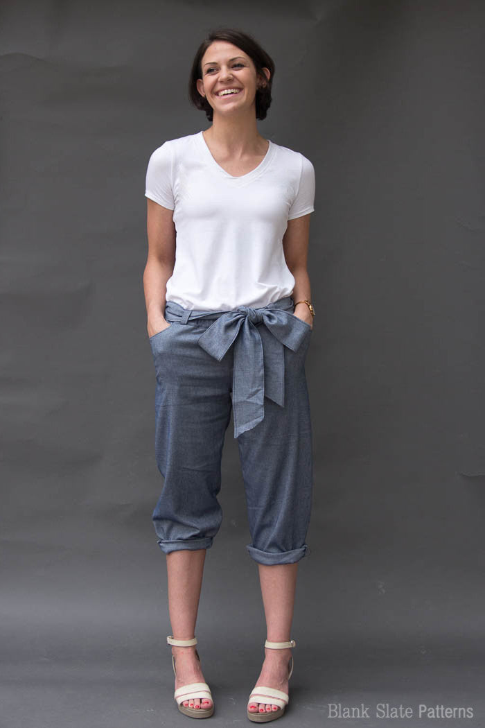 Capri length - Forsythe Trousers and Capris - Women's Trouser sewing pattern by Blank Slate Patterns