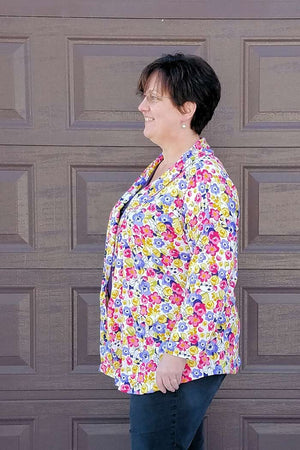Sora Pattern - Shawl collar sweater - pullover cardigan sewing pattern - women's cardigan sewing pattern - Blank Slate Patterns 