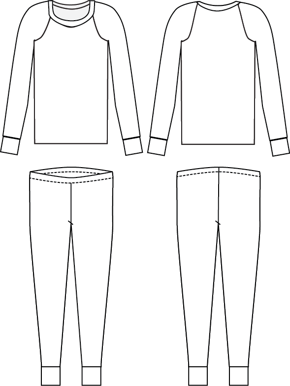 Line Drawing - Dreamtime Jammies - Kids Pajama Pattern from Blank Slate Patterns