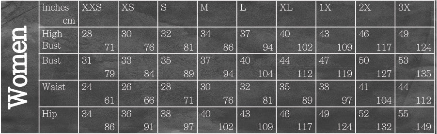 Blank Slate Patterns Women's Size Chart