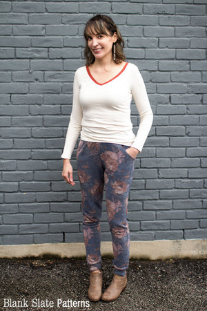 Floral Lounge Pants - Skye Joggers Pattern - Womens Sweatpants Pattern - Sew Track Pants  - Blank Slate Patterns