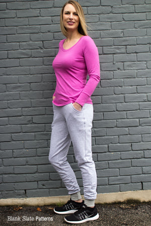 Skye Joggers Pattern - Womens Sweatpants Pattern - Sew Track Pants  - Blank Slate Patterns