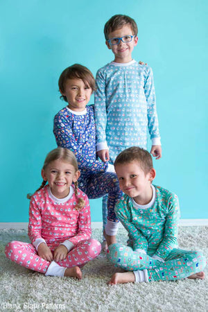 Dreamtime Jammies - Kids Pajama Pattern from Blank Slate Patterns - Christmas Pajamas Brothers