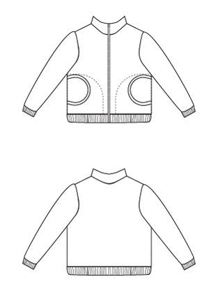 Zippy Jacket pdf sewing pattern by Blank Slate Patterns line drawing